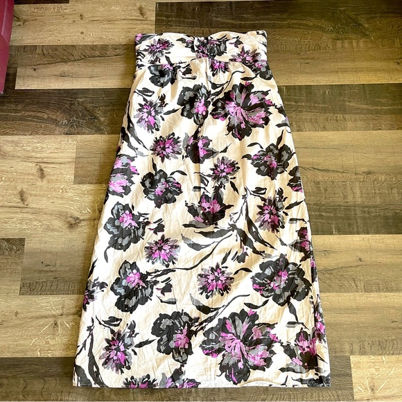 XL Size LORI M Lavender Floral Strapless Lined Maxi Dress - Picture 8 of 10